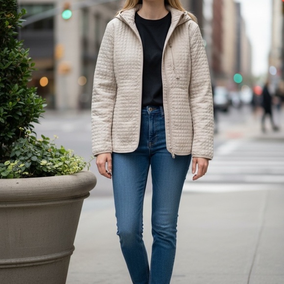 Large Woman’s Quilted style jacket with hood​ - Picture 4 of 12